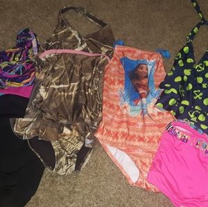 4 girls swim suits size 6